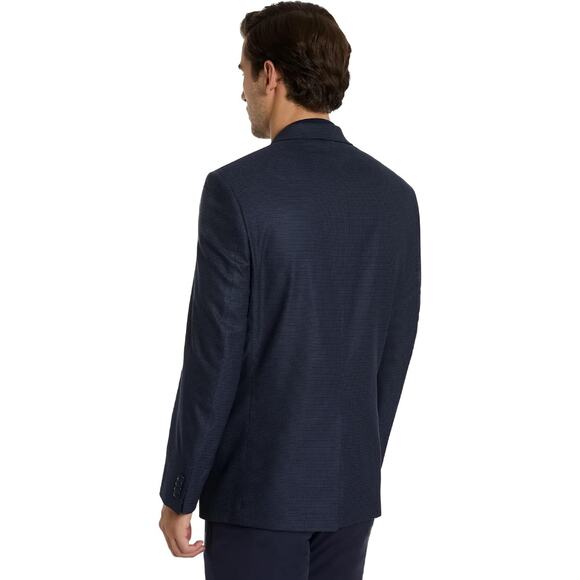 NWT Michael Kors Men’s Twill Kent Classic Fit Navy Check Suit/Blazer sz 46S - Picture 4 of 7